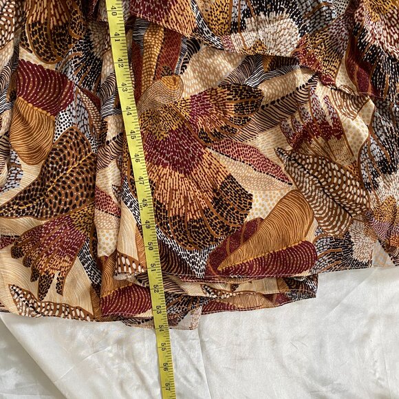 Farm Rio Brown Dotted Macaws Long Sleeve Maxi Ruffle Boho Dress Small - Picture 8 of 8